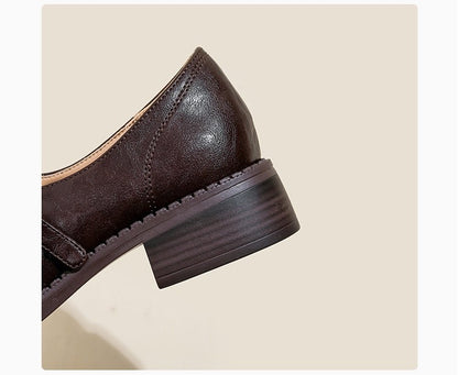 Mary Janes Women's Shoes Round Toe Flats Spring and Autumn New Fashion Buckle Strap Shallow Mouth Low Heels Loafers Women Flats