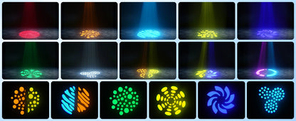 U`King 4Pcs 30W Beam Gobo Moving Head Lights RGBW LED Stage Lights DMX512 Spotlights For DJ Disco Wedding Party Stage Lighting