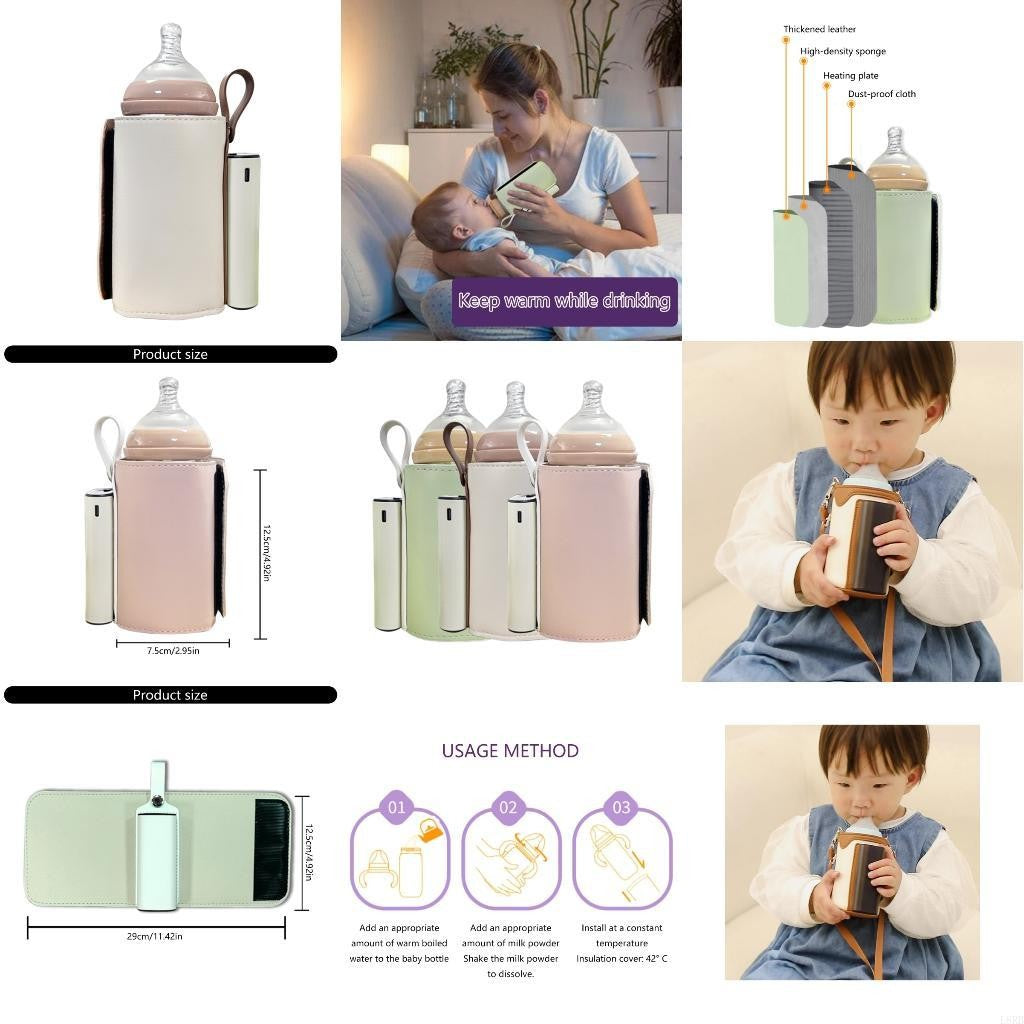 Insulated Baby Bottle Heater LED Display 5800mAh Battery Night Feeding Essential L8RB