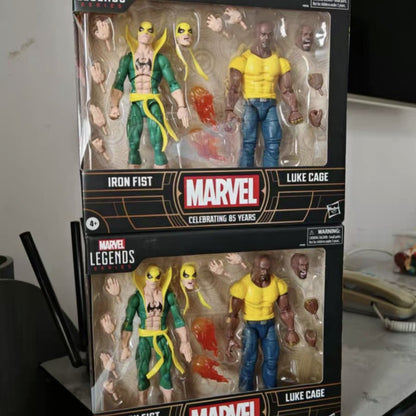 Original Comic Version Marvel Legends 85th Anniversary Iron Fist And Luke Cage Figura Anime Colecionável Retrô Modelo
