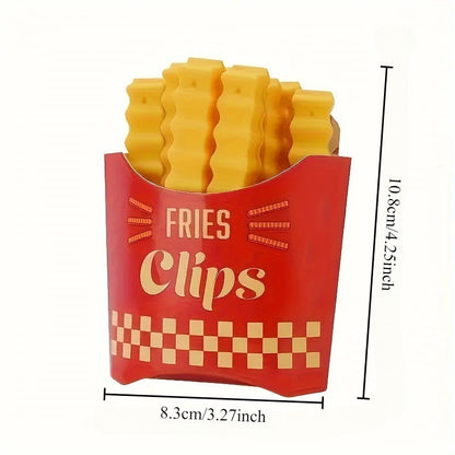 12pcs French Fries Sealing Clip Fridge Magnet Snacks Sealing Clip Food Small Clip  Kitchen Plastic Bag Seasoning Sealing Strip