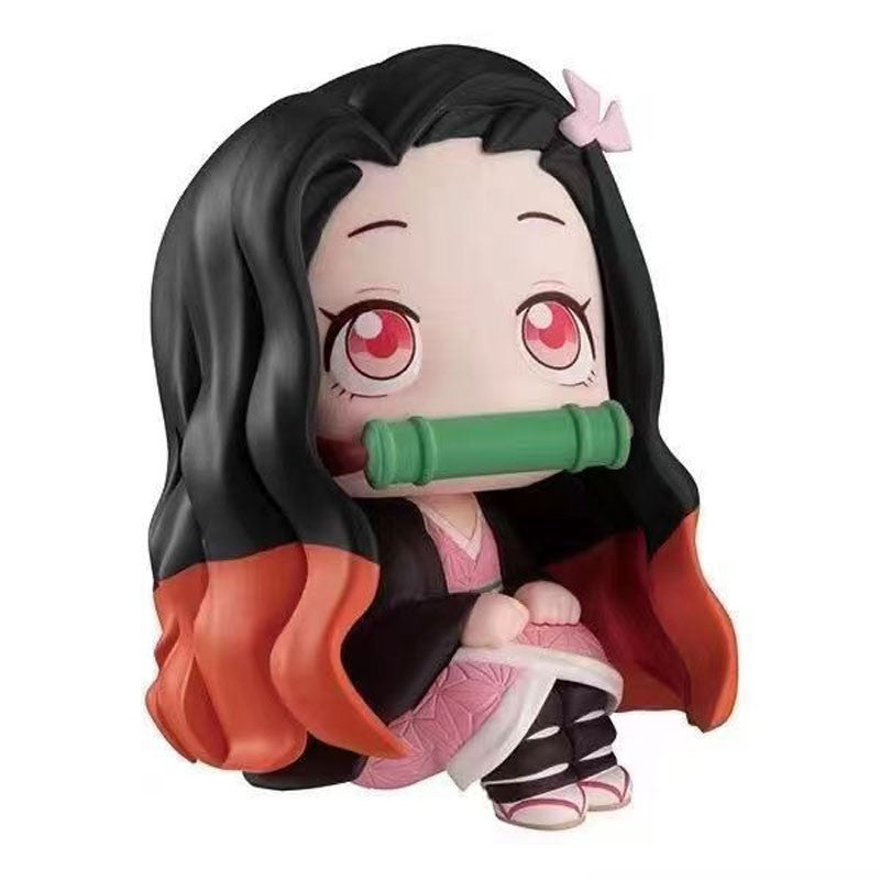 Anime Demon Slayer Boneco de Brinquedo 6cm Nezuko Tanjirou Zenitsu Inosuke Kyoujurou Kanawo Action Figures Modelo Brinquedo Presente de Natal de Aniversário Infantil