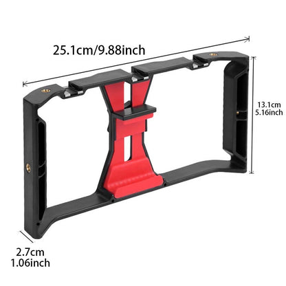 Estabilizador portátil com rotação de gimbal, suporte para microfone de celular, luz de preenchimento, suporte para celular para transmissão ao vivo