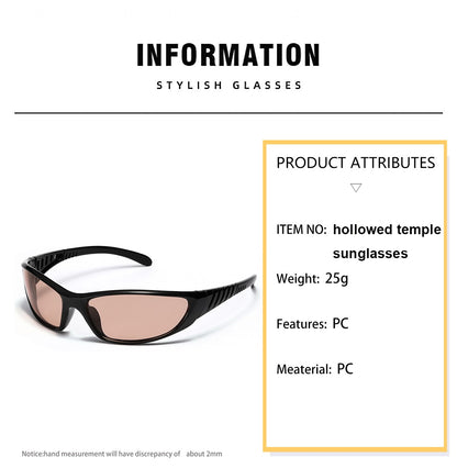 Y2K Silver Sunglasses Color Hollowed Out Future Sense Of Technology Hot Girls Net Red Sunglasses Women Sunglasses Trendy Men