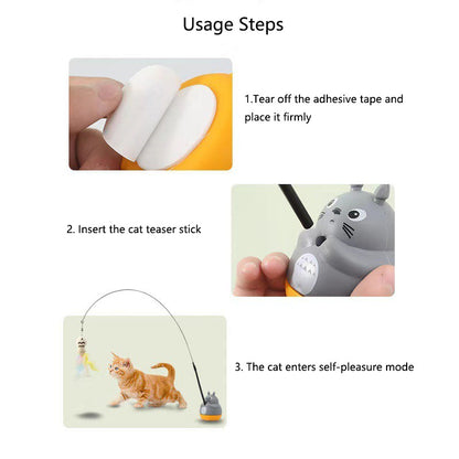 Brinquedo para gato chinchila, engraçado, com fio de aço, varão longo, penas, fofo, para gatinhos, pesca, auto-recreação, para aliviar o estresse