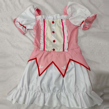 Kaname Madoka Cosplay Costume Anime Madok Magica Homura Uniform Dress with Choker Gloves Socks Halloween Outfits