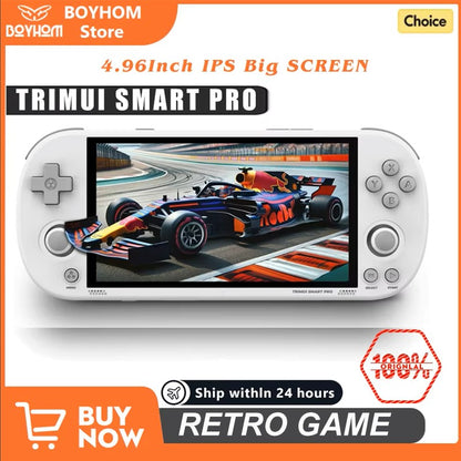 Trimui Smart Pro Handheld Game Console 4.96''IPS Screen Linux System Joystick RGB Lighting Smartpro Retro Video Game Player Gift