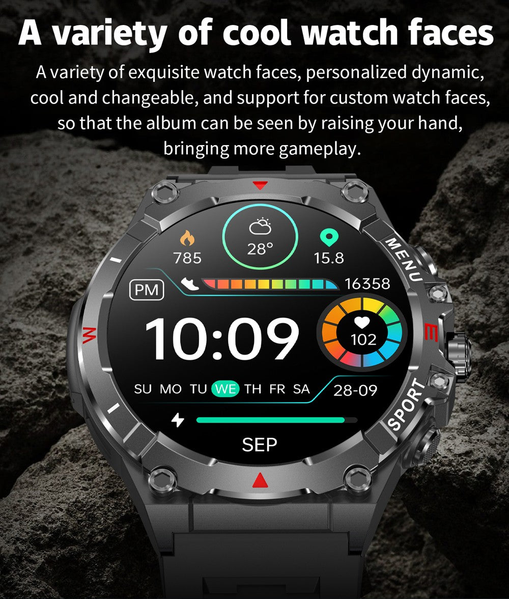 Smartwatch COLMI V76 GPS 2025 Tela AMOLED Ultra 1.43" Bússola e Altímetro Integrados Chamada Bluetooth Smart Watch Bateria 500mAh