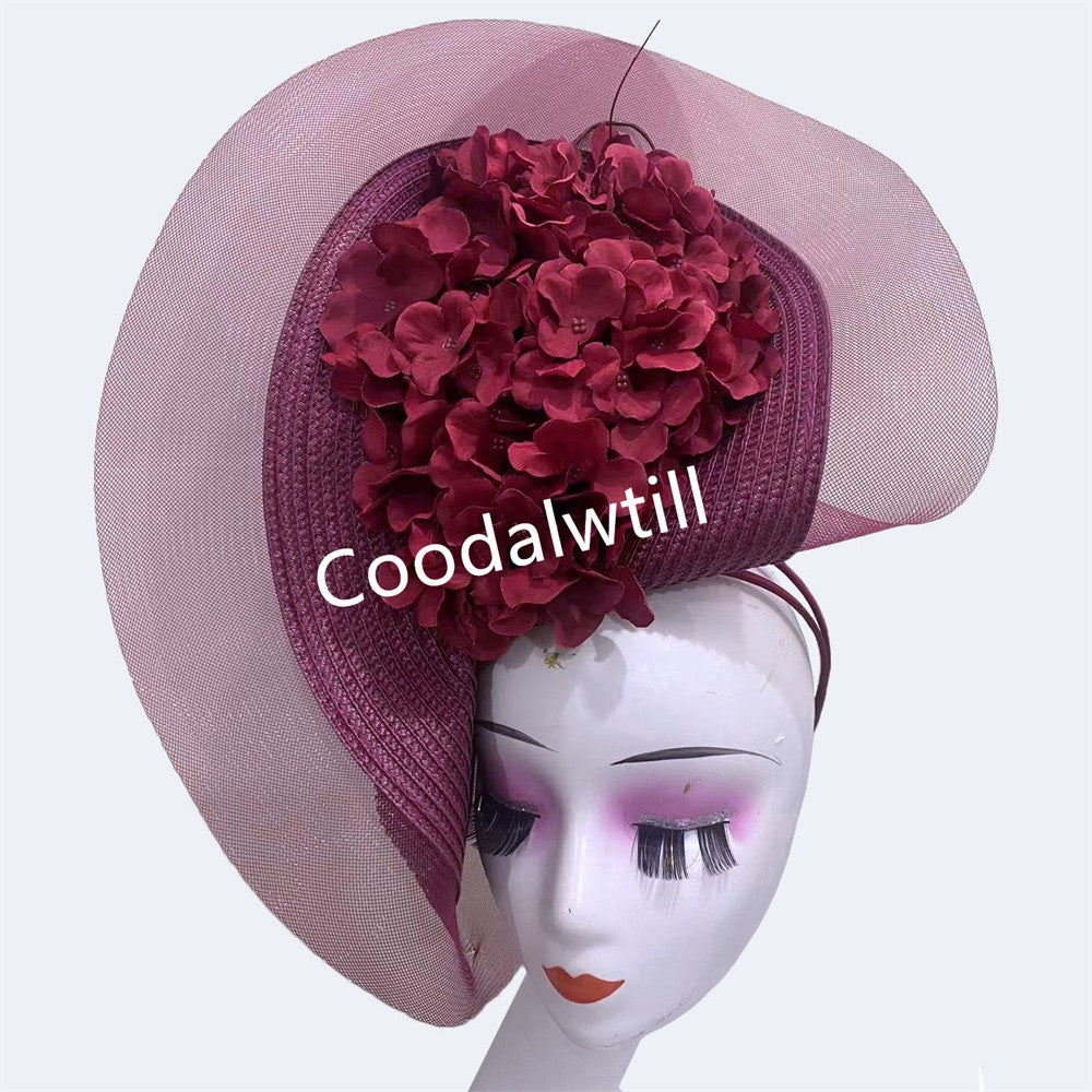 Beautiful Fascinator Hat For Women Elegant Weddings Pillbox Cap With Flower Luxury Party Derby Hat Femme Mariage Chapeau