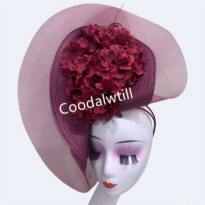 Beautiful Fascinator Hat For Women Elegant Weddings Pillbox Cap With Flower Luxury Party Derby Hat Femme Mariage Chapeau