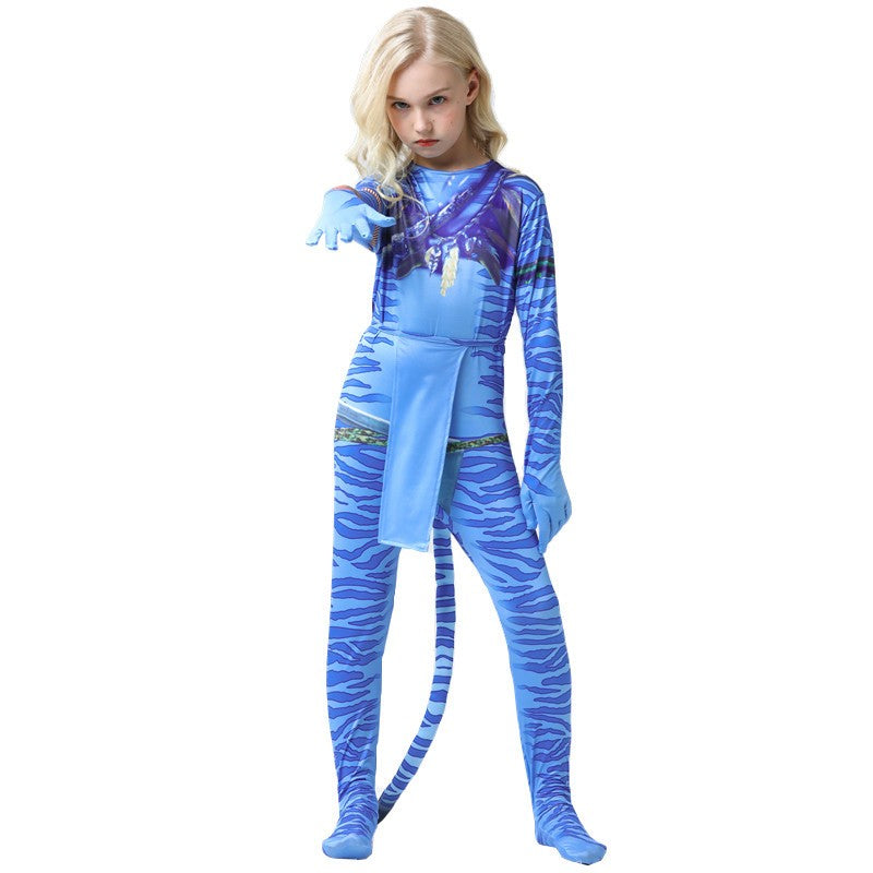 2026 Halloween Cosplay Avatar Costume Fire and Ashes Avatar3 Cosplay Hero One Piece Tight Fitting Clothing Na'vii Jumpsuit