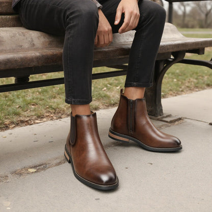 2025 New Chelsea Men Boots Fashion Brand Comfortable Leather Boots