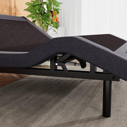 CERLIN Electric Adjustable Bed Base, Ergonomic Upholstered Full Size Bed Frame with Upgraded Motors and Wireless Remote Control
