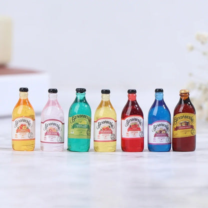 10pcs Dollhouse Mini Drink Bottles Simulation Wine Bottles Model Doll Living Room Kitchen Decor Dolls Bar Accessories Toy