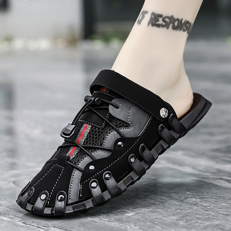 Men plus size Baotou casual sandals summer soft-sole non-slip outdoor beach shoes fashion youth outdoor dual-use sports slippers