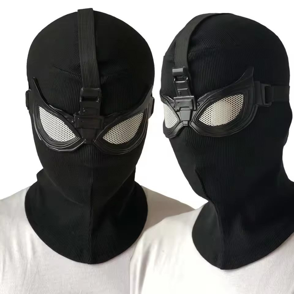 Superhero Peter Parker Spider Mask Cosplay Stealth Suit Black Helmet Halloween Masquerade Party Costume Props
