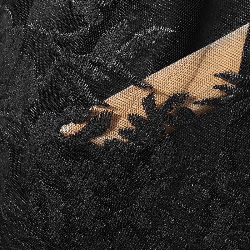 INCERUN Men Blazer Mesh Patchwork Lace Transparent Lapel Long Sleeve Casual Suits Men Streetwear 2024 One Button Fashion Coats