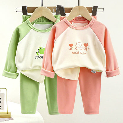 High Quality Boys and Girls Warm Pajama Sets for Autumn Soft and Cozy Fleece Lined Sleepwear Perfect for Comfortable Night Sleep