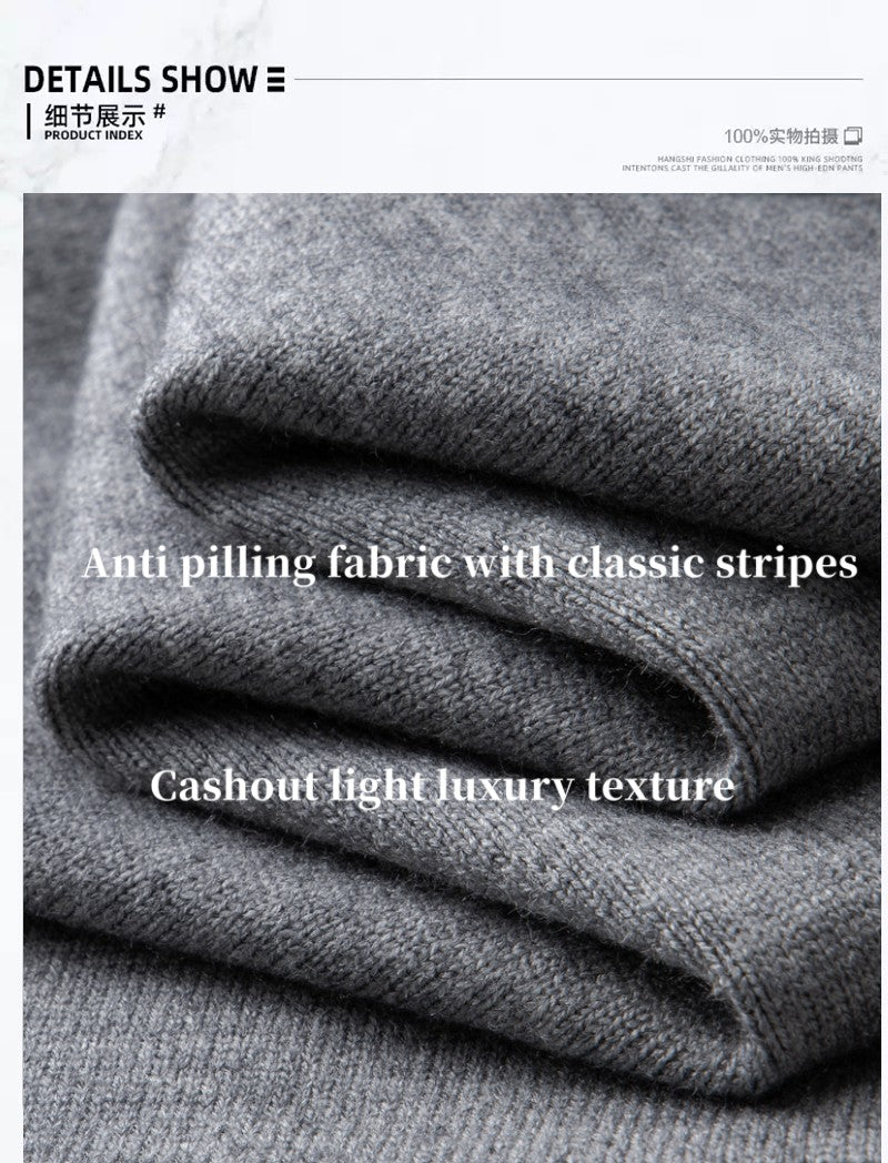 High end brand knitted cardigan men's spring and autumn new classic stripe trend Korean casual side slit V-neck sweater coat