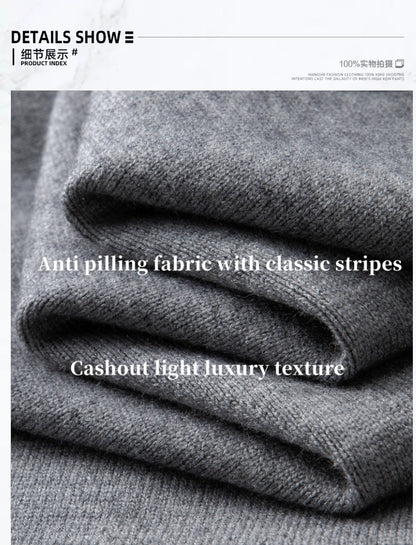 High end brand knitted cardigan men's spring and autumn new classic stripe trend Korean casual side slit V-neck sweater coat