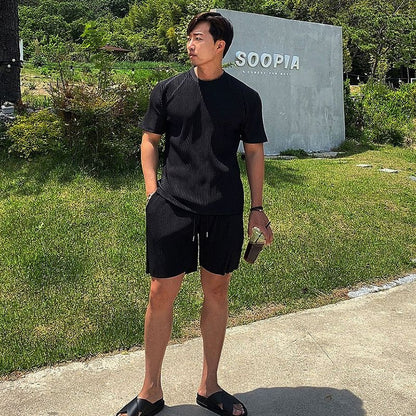 Men's Summer Quick Dry Breathable Gym Fitness Sports Running Ruffled Casual Shorts Workout Jogger Short Pants Loose Sweatpants