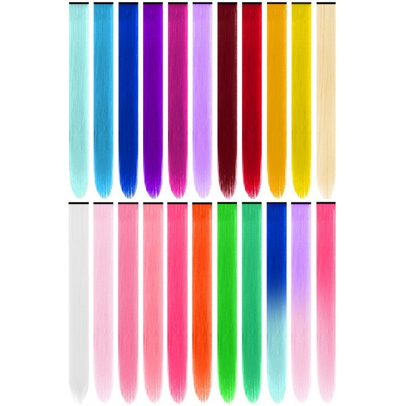 1 5 11 Peças/lote de Extensões de Cabelo Tic Tac Mechas de Várias Cores Sintéticas 22 polegadas Peças de Cabelo Arco-Íris para Meninas Mulheres Crianças