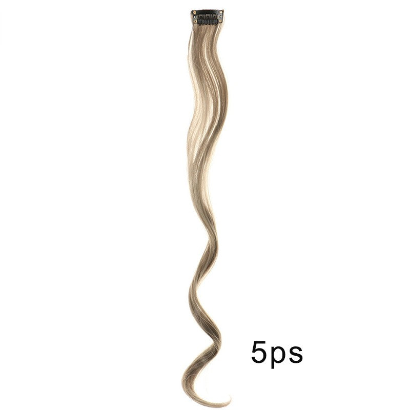 5pcs Colorful Curly Wavy Hair Extensions 18 inch Synthetic Wave Clip-In Hairpieces for Women Cosplay Christmas & New Year Gifts