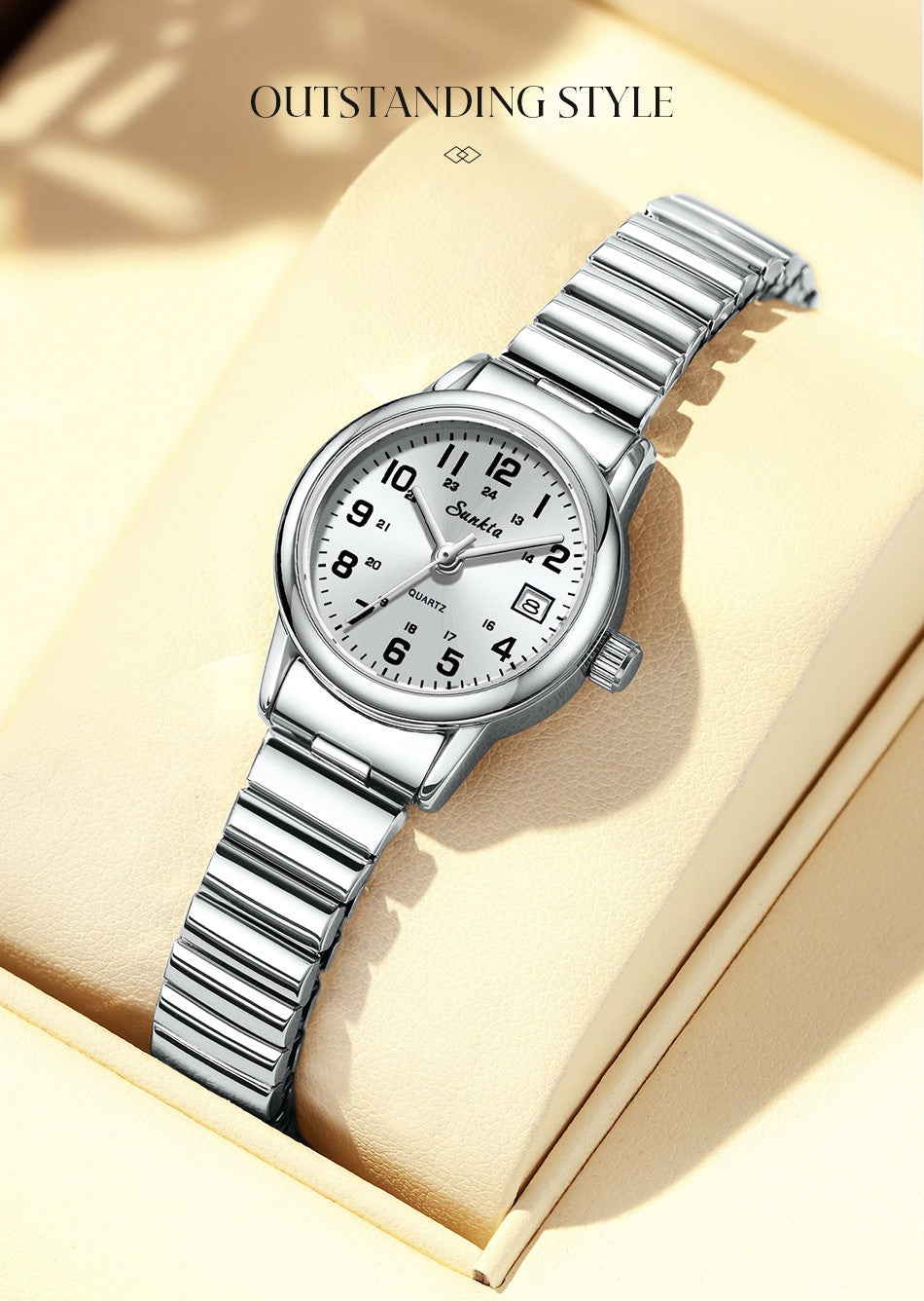 LIGE Sunkta Fashion Luxury Woman Watch Elegant Classic Simple Waterproof Calendar Stainless Belt Women's Wristwatch  Ladies Gift