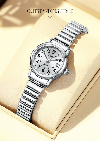 LIGE Sunkta Fashion Luxury Woman Watch Elegant Classic Simple Waterproof Calendar Stainless Belt Women's Wristwatch  Ladies Gift