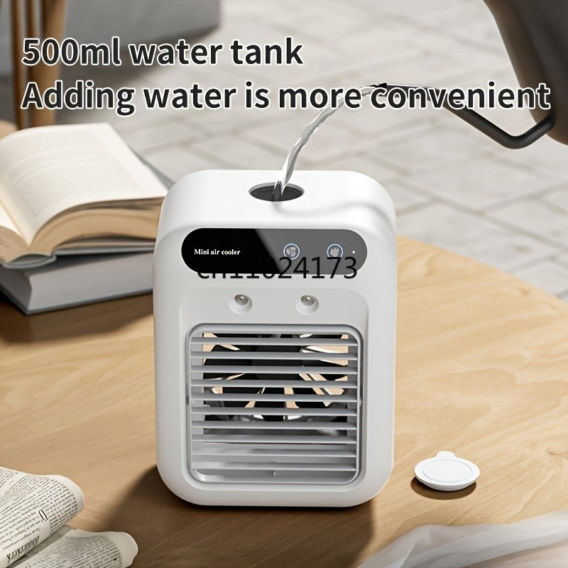 Ventilador de mesa USB Mini resfriador de ar com tanque de água Dispositivo de resfriamento pessoal portátil Bateria de lítio de 1800mAh Ventilador de operação de baixa voltagem