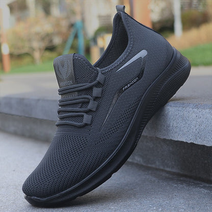 Sapatos Casuais Masculinos Sólidos com Cadarço, Sapatos Esportivos Leves para Homens, Sapatos Casuais Sólidos da Moda Adequados para Entusiastas de Caminhada de Lazer - Ideais para Leveza, Respirabilidade e Antiderrapantes, Adequados para Laze