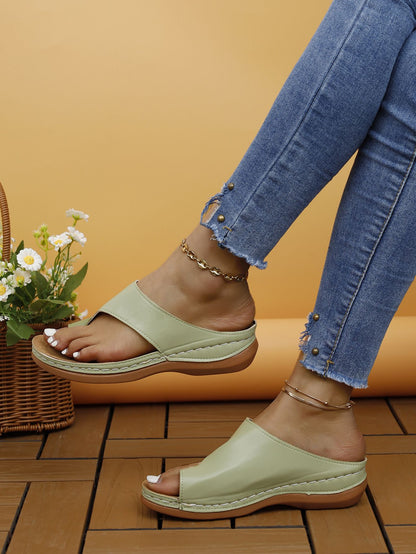 Women Sandals Summer Outdoor Leisure Comfy Wedge Sandals Ladies Slip on Orthopedic Bunion Corrector Slippers Sandalias De Mujer