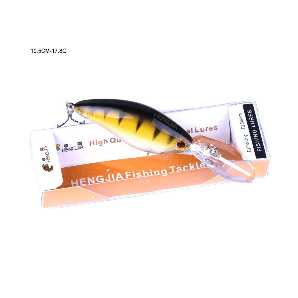 HENGJIA 13G 9CM Iscas de Pesca Rock Crank Bait Crankbait Minnow Baixo Anzóis Triplos Isca Dura Wobbler Língua Longa e Grande