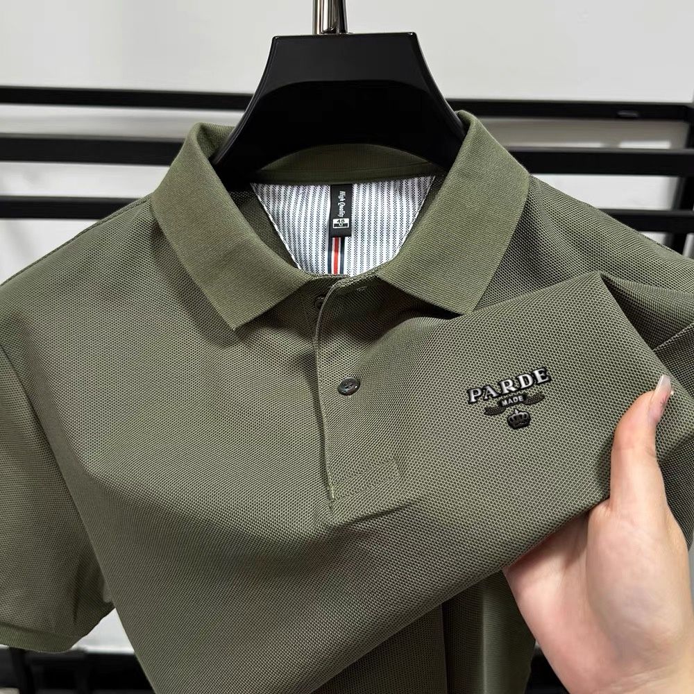 100% pure cotton new high-end brand men's short sleeved polo shirt summer fashion boutique crown badge golf top casual T-shirt