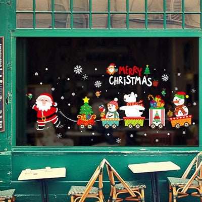 2025 Merry Christmas Wall Sticker Window Glass Merry Christmas Decor for Home Living Room Wall Decor 2026 Happy New Year Sticker