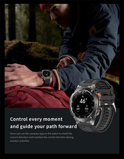 2025 NEW Dual-band GPS Outdoor Swim Sport Smart Watch Men Compass 730mAh Large Battery 10ATM Professional Waterproof Smart Watch