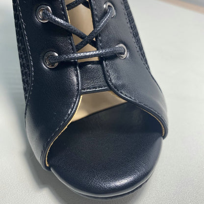 Novas Sandálias Femininas de Salto Alto Sexy Vazadas em Tela Tendência da Moda Verão Conforto Peep Toe Botas Stilettos Jazz Dance Tamanhos Grandes