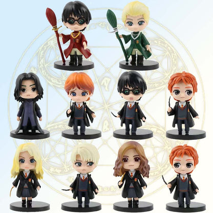Hot 3 unidades/10 unidades Harryy Q Estilo Potter Posket Hermione Ron Hedwig Figura de Vinil Brinquedo Decoração de Bolo Carro Modelo Boneca de PVC Presentes Brinquedos