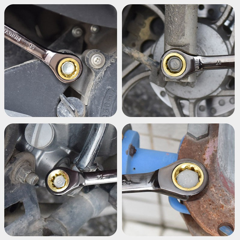 1pcs Ratchet Wrench Keys Gear Ring Tool Torque Universal Spanners for Car Repair Tools Metric
