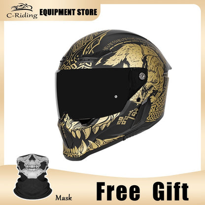 C-Riding Inverno Quente Cruising Mulheres e Homens Profissionais Chapéus de Segurança Retro Cruising Capacete Completo Certificado DOT Verão