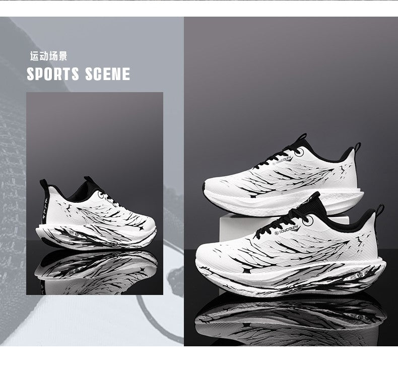 Fluorescence  Running Shoes Carbon Board Marathon Men Sports Lightweight Women's Comfortable Athletic Nonskid Sneakers Casual