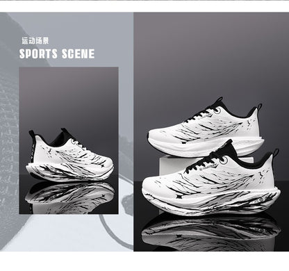 Fluorescence  Running Shoes Carbon Board Marathon Men Sports Lightweight Women's Comfortable Athletic Nonskid Sneakers Casual