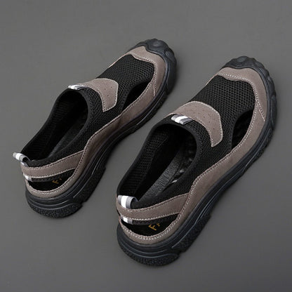 Outdoor Trendy Sandals Summer Mesh Hollow Casual Outerwear Shoes Men's Breathable Sports Shoes Beach Sandals New