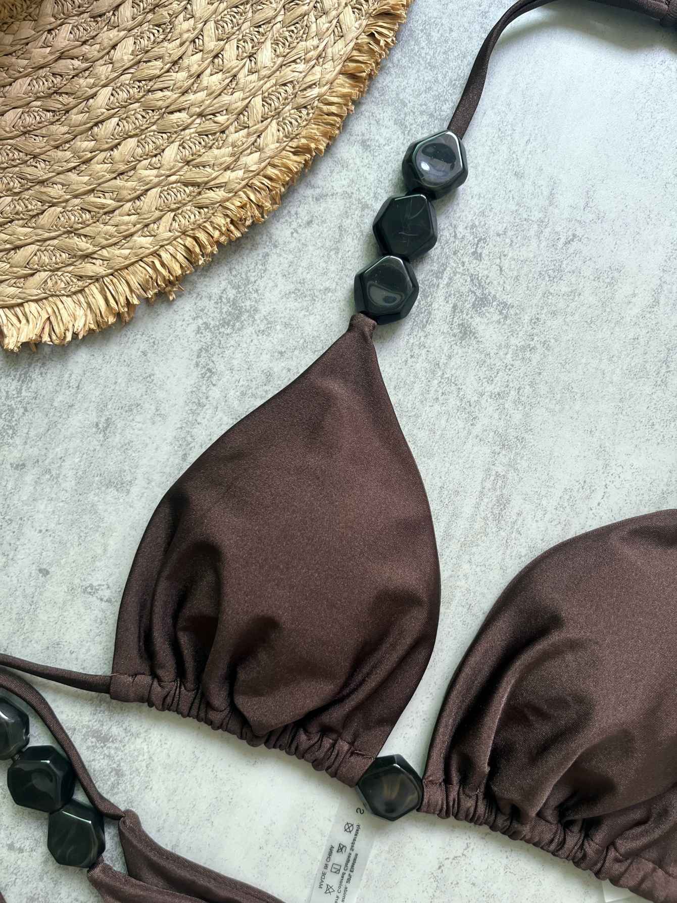 2025 Sexy Bead Bikini Swimwear Women Halter Bikini Swimsuit Beach Halter V Neck Bikini Set Beachwear Summer Bathing Suit