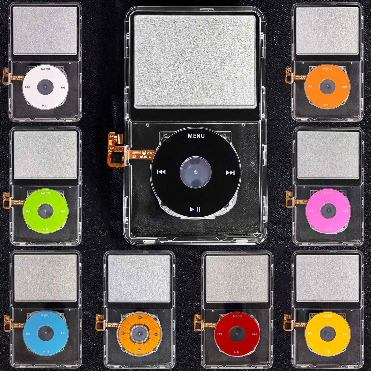 Clear Faceplate Transparent Front Housing Case with Clickwheel Flex Button Kit For iPod Classic 6th 7th Gen 80GB 120GB 160GB