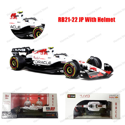 Bburago 1:43 F1 BWT Alpine Modelo Com Capacete 2025 Miniatura de Liga Carro de Corrida de Fórmula Brinquedo MCL39 W16 SF25 RB21 Japonês
