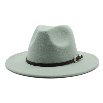 British Style Felt Jazz Fedora Hat 59-61CM Size Panama Trilby Hats For Women Men Gentleman Wedding Party Hat