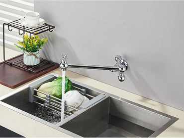 Brushed Gold Rotated Kitchen Sink Faucet Cold Water Tap Brass Basin Sink Swivel Faucets Wall Mounted Faucet