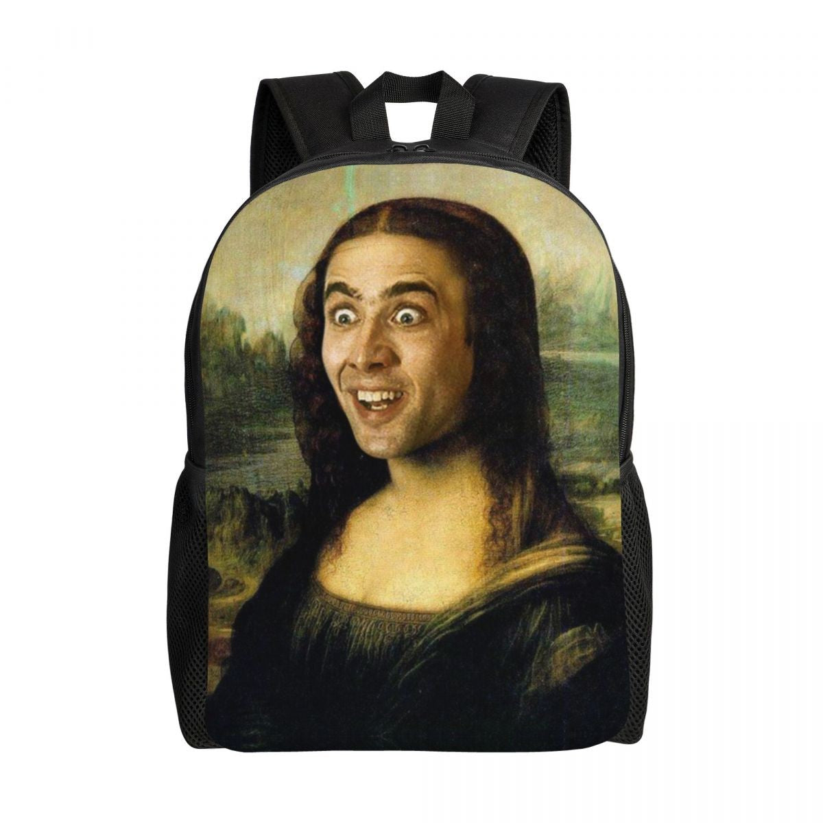 Custom Nicolas Cage Meme Laptop Backpack Women Men Basic Bookbag for College School Student Funny Bags