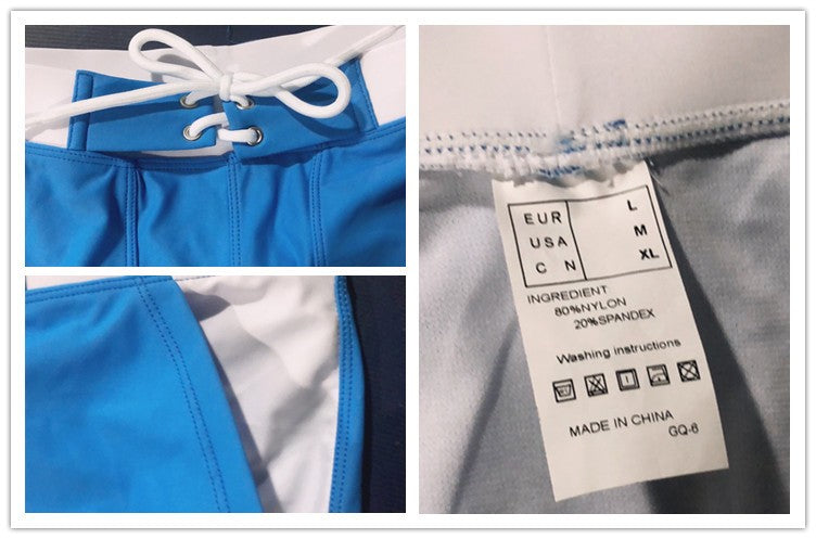 Men's Summer Swimwear Shorts Quick Dry Swimming Trunks Surf Board Solid Shorts Boxer Briefs Swimsuit Beach Sun Bathing Shorts